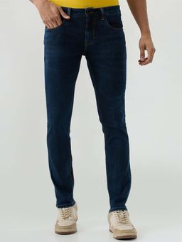 Spykar - Navy Blue Slim Fit Low Rise Jeans for Men