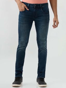 Spykar - Navy Blue Slim Fit Low Rise Jeans for Men