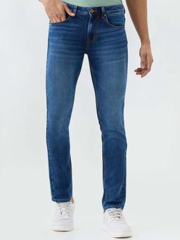 Spykar - Dark Blue Slim Fit Low Rise Jeans for Men