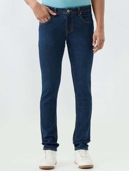 Spykar - Navy Blue Slim Fit Low Rise Jeans for Men