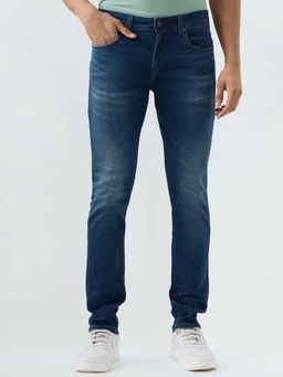 Spykar - Dark Blue Slim Fit Low Rise Jeans for Men