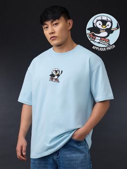 The Souled Store - Frosty Blue Men Oversized T-Shirt