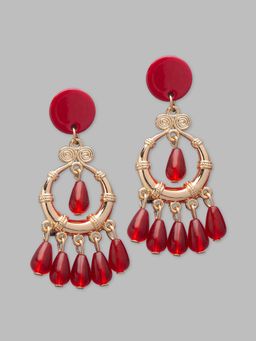 Globus - Gold Plated Geometric Drop Earring-3619392001