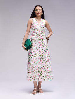 Twenty Dresses by Nykaa Fashion - Multicolour Floral Sleeveless Top and A-Line Skirt Co-Ord Set