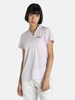 Puma - Ess V Neck Women Yellow Polo T-shirt