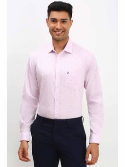 Allen Solly - Men Pink Slim Fit Printed Full Sleeves Formal Shirt
