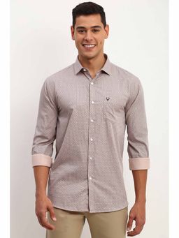 Allen Solly - Men Grey Slim Fit Print Full Sleeves Casual Shirts