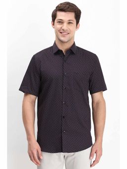 Allen Solly - Men Brown Slim Fit Printed Half Sleeves Casual Shirts