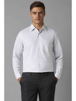 Louis Philippe - Men White Classic Fit Textured Full Sleeves Formal Shirt