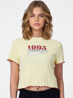 ONLY - Women Printed Yellow T-Shirt