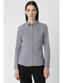 Van Heusen - Women Black Printed Full Sleeves Formal Shirt