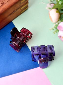 Silvermerc Designs - Pink and Purple Hair Claw Clips (Set of 2)