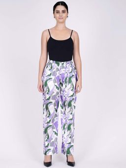 First Resort by Ramola Bachchan - Purple Abstract Camouflage Printed Pants