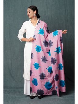 Unnati Silks - Baby Pink Pure Tie Dye Shibori Printed Superfine Mulmul Cotton Dupatta