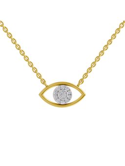 SPARQ - Lab Grown Diamond 0.25CT Round 925 Sterling Silver Gold Plated Evil Eye Necklace