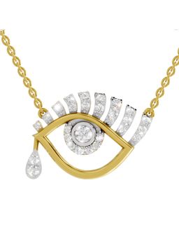SPARQ - Lab Grown Diamond 0.95CT Round 925 Sterling Silver Gold Plated Evil Eye Necklace
