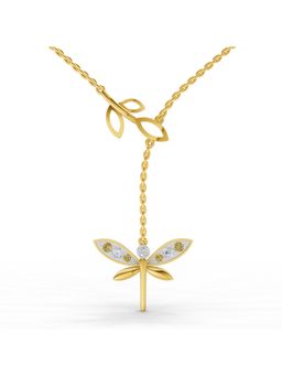 SPARQ - Lab Grown Diamond 0.14CT Round 925 Sterling Silver Gold Plated Butterfly Necklace