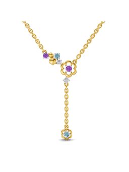 SPARQ - Lab Grown Diamond 0.07CT Round 925 Sterling Silver Gold Plated Floral Necklace