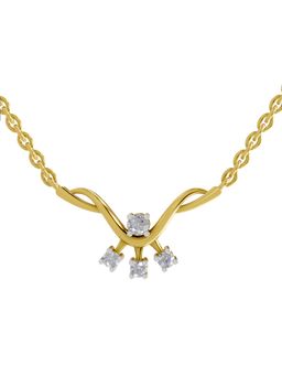 SPARQ - Lab Grown Diamond 0.17CT Round 925 Sterling Silver Gold Plated 4 Stone Necklace