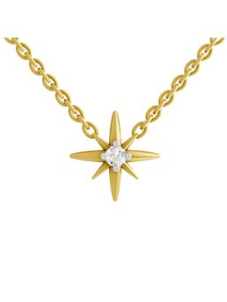SPARQ - Lab Grown Diamond 0.07CT Round 925 Sterling Silver Gold Plated Star Necklace
