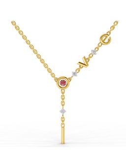 SPARQ - Lab Grown Diamond 0.08CT Round 925 Sterling Silver Gold Plated Love Necklace