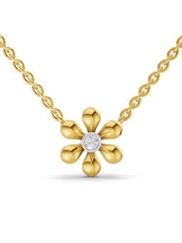 SPARQ - Lab Grown Diamond 0.07CT Round 925 Sterling Silver Gold Plated Floral Necklace