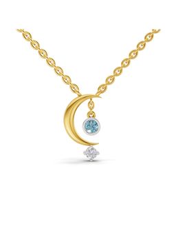 SPARQ - Lab Grown Diamond 0.07CT Round 925 Sterling Silver Gold Plated Half Moon Necklace