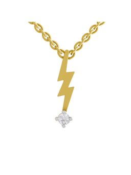 SPARQ - Lab Grown Diamond 0.07CT 925 Sterling Silver Gold Plated Lightning Bolt Necklace