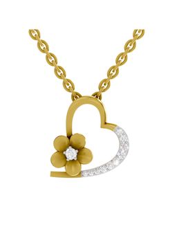 SPARQ - Lab Grown Diamond 0.09CT Round 925 Sterling Silver Gold Plated Heart Necklace