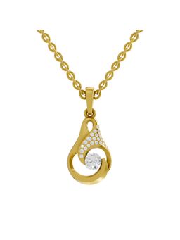 SPARQ - Lab Grown Diamond 0.29CT Round 925 Sterling Silver Gold Plated Swirl Necklace