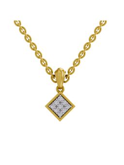 SPARQ - Lab Grown Diamond 0.07CT Round 925 Sterling Silver Gold Plated Square Necklace