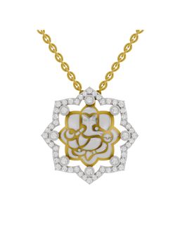 SPARQ - Lab Grown Diamond 0.56CT Round 925 Sterling Silver Gold Plated Ganesha Necklace