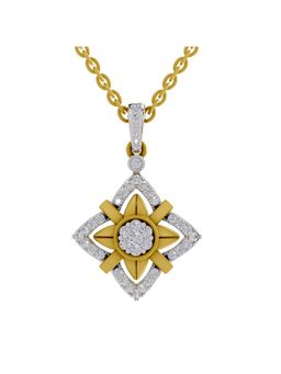 SPARQ - Lab Grown Diamond 0.38CT Round 925 Sterling Silver Gold Plated Starflower Necklace
