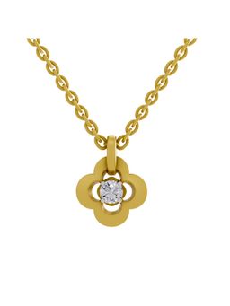 SPARQ - Lab Grown Diamond 0.12CT Round 925 Sterling Silver Gold Plated Floral Necklace