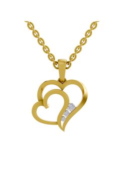 SPARQ - Lab Grown Diamond 0.09CT Round 925 Sterling Silver Gold Plated Heart Necklace
