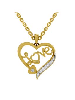 SPARQ - Lab Grown Diamond 0.08CT Round 925 Sterling Silver Gold Plated Love Necklace