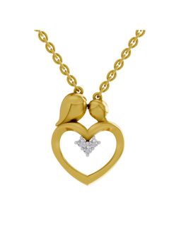SPARQ - Lab Grown Diamond 0.06CT Round 925 Sterling Silver Gold Plated Heart Necklace