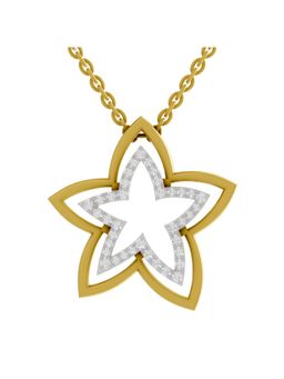 SPARQ - Lab Grown Diamond 0.28CT Round 925 Sterling Silver Gold Plated Floral Necklace