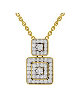 SPARQ - Lab Grown Diamond 0.93CT Round 925 Sterling Silver Gold Plated Square Necklace