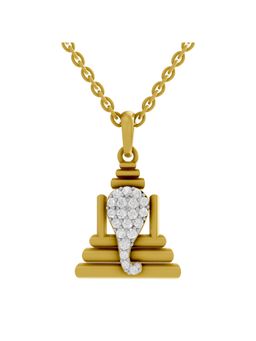 SPARQ - Lab Grown Diamond 0.26CT Round 925 Sterling Silver Gold Plated Ganesha Necklace