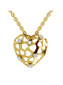 SPARQ - Lab Grown Diamond 0.13CT Round 925 Sterling Silver Gold Plated Heart Necklace