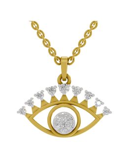 SPARQ - Lab Grown Diamond 0.38CT Round 925 Sterling Silver Gold Plated Evil Eye Necklace