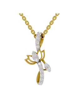 SPARQ - Lab Grown Diamond 0.28CT Round 925 Sterling Silver Gold Plated Lotus Necklace