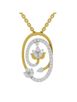 SPARQ - Lab Grown Diamond 0.61CT Round 925 Sterling Silver Gold Plated Lotus Necklace