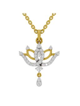 SPARQ - Lab Grown Diamond 0.49CT Round 925 Sterling Silver Gold Plated Lotus Necklace