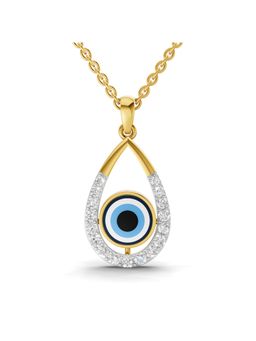 SPARQ - Lab Grown Diamond 0.56CT Round 925 Sterling Silver Gold Plated Evil Eye Necklace