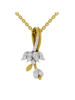 SPARQ - Lab Grown Diamond 0.34CT Round 925 Sterling Silver Gold Plated Lotus Necklace