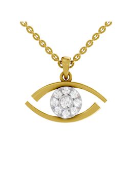 SPARQ - Lab Grown Diamond 0.51CT Round 925 Sterling Silver Gold Plated Eye Necklace