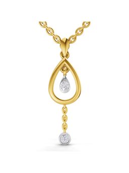 SPARQ - Lab Grown Diamond 0.09CT Round 925 Sterling Silver Gold Plated Teardrop Necklace