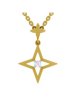 SPARQ - Lab Grown Diamond 0.08CT Round 925 Sterling Silver Gold Plated Star Necklace